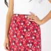 Femme Coton Du Monde | Jupe Longue Fendue Boutonnee Liberty Fleurie Rouge Spring Flowers