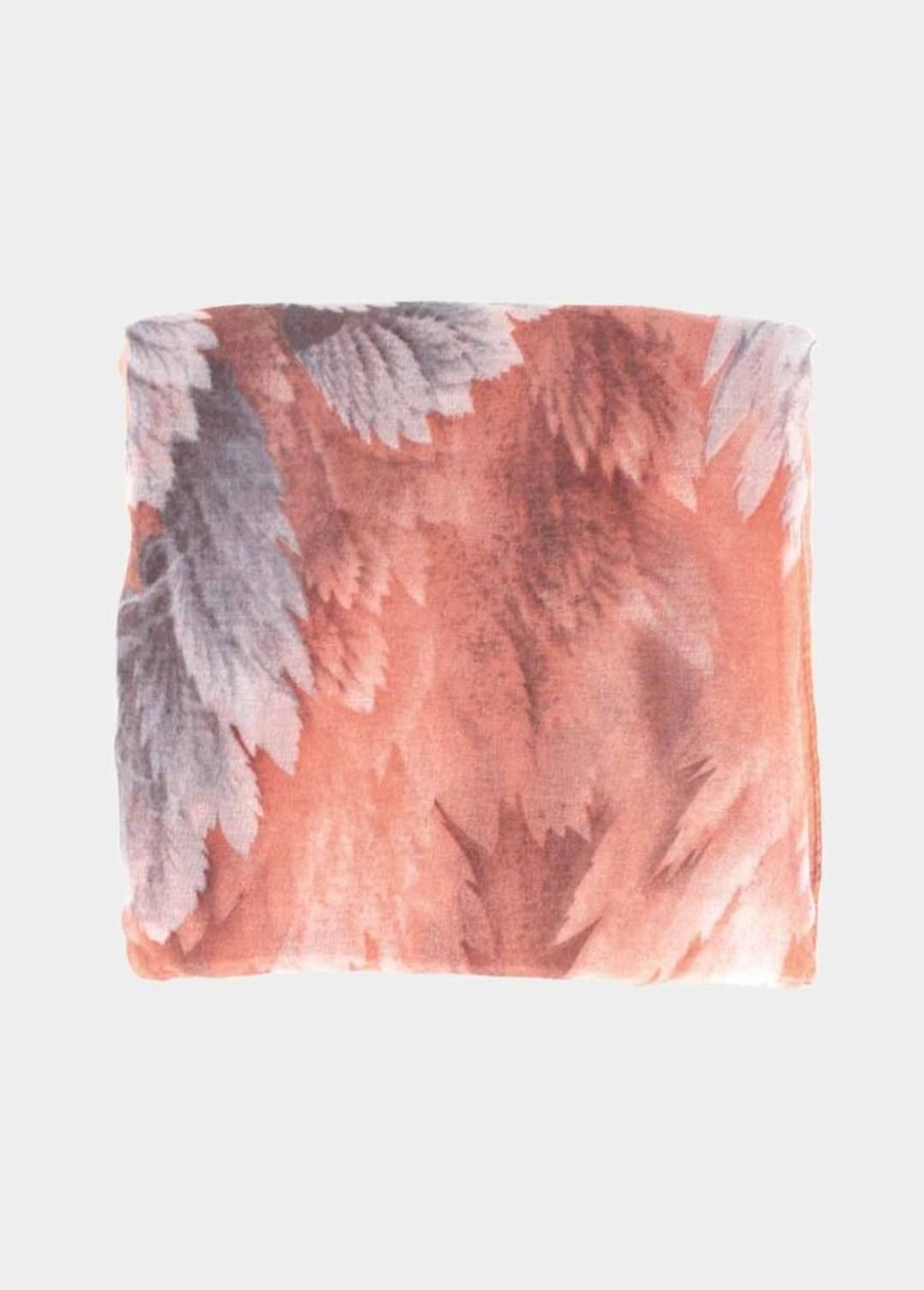 Accessoires Coton Du Monde | Foulard Plume Plumes Orange