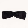 Accessoires Coton Du Monde | Bandeau Africain Noeud Headband Uni Noir