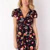 Femme Coton Du Monde | Robe Longue Fluide Marbella Imprime Fleuri Noir 28 Noir