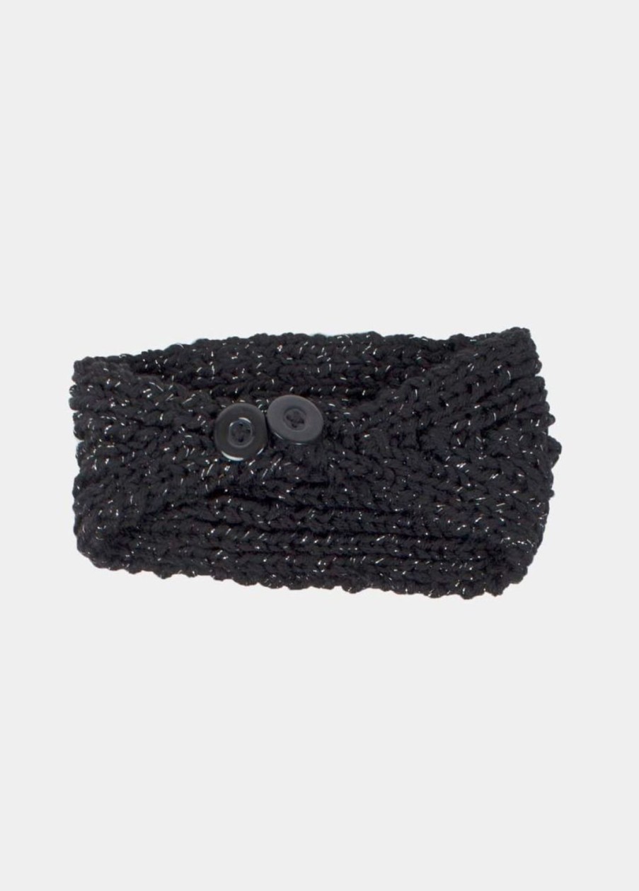 Accessoires Coton Du Monde | Bandeau Fleur Paillette Noir