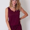 Femme Coton Du Monde | Robe Longue En Coton Sans Manches Nadine Grenat