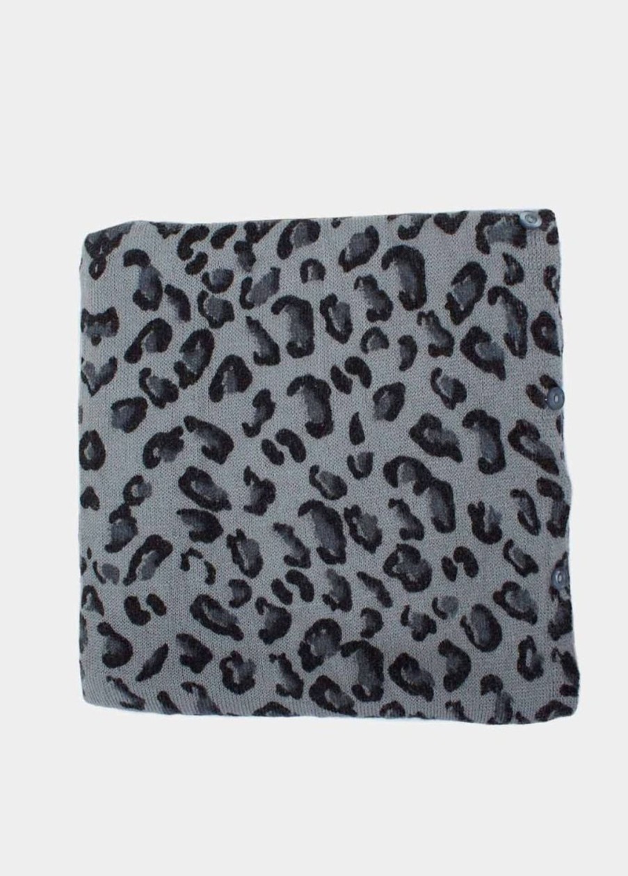 Accessoires Coton Du Monde | Echarpe Multiposition Leopard Gris