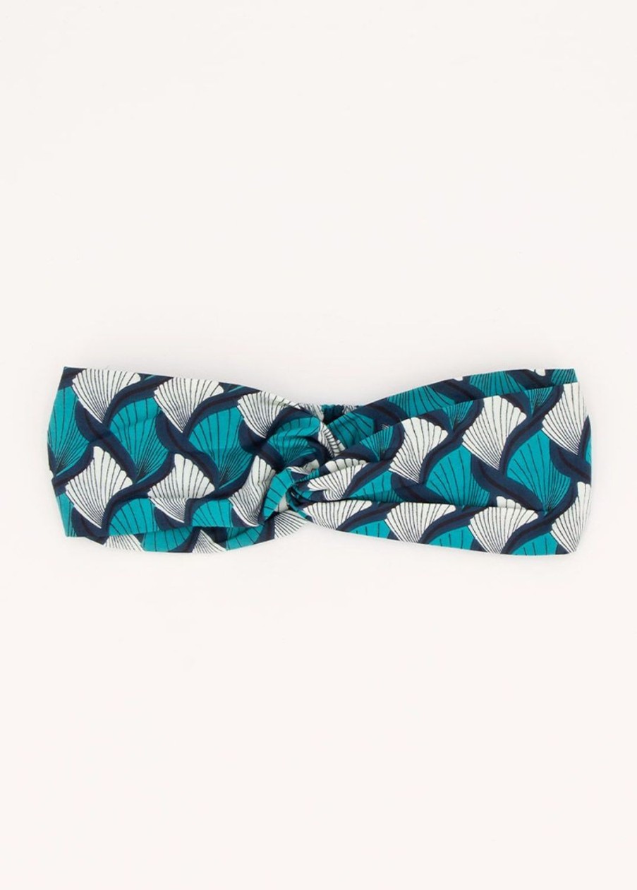 Accessoires Coton Du Monde | Bandeau Africain Noeud Headband Imprime Wax Turquoise 12 Turquoise