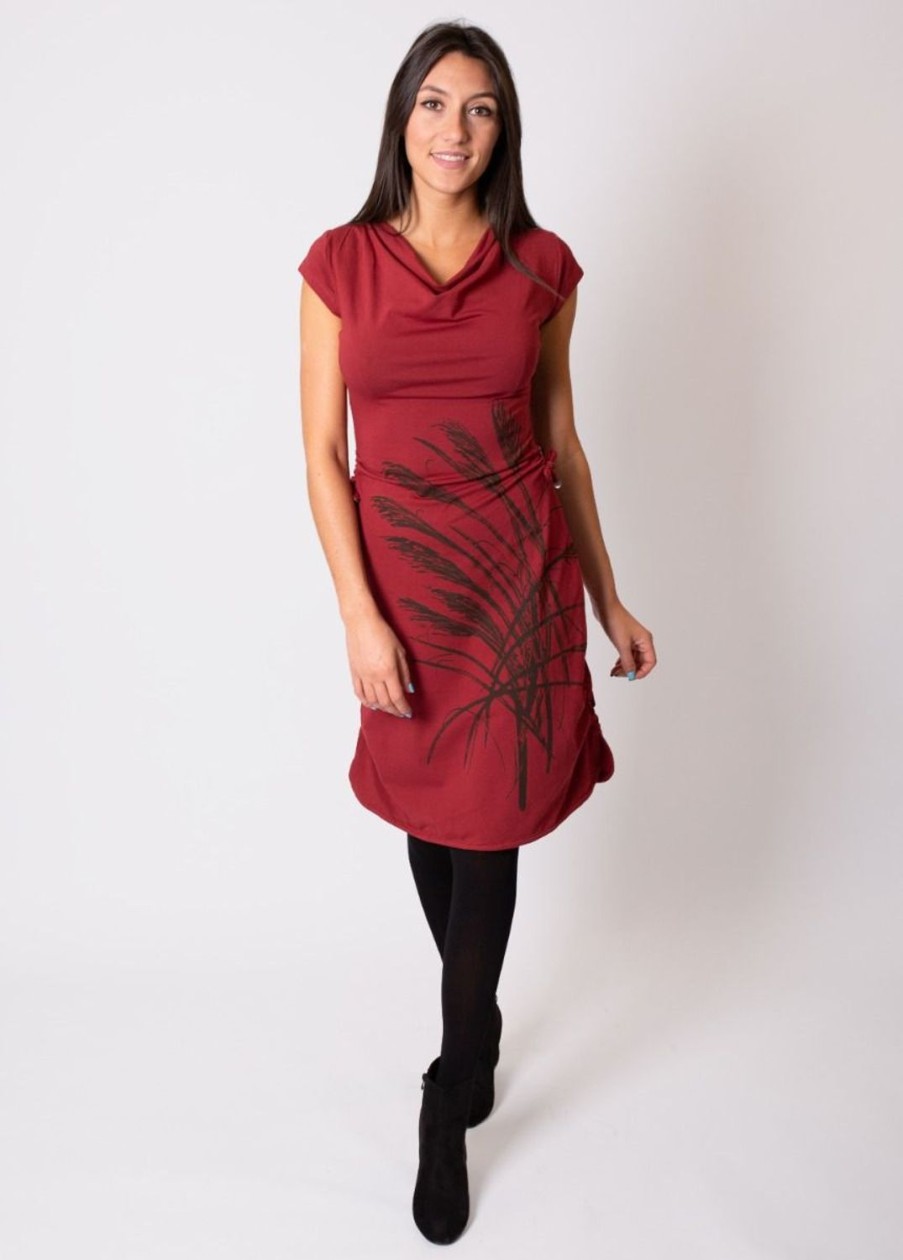 Femme Coton Du Monde | Robe En Coton Fluide Montana Rouge Bordeaux