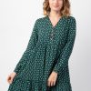 Femme Coton Du Monde | Robe Courte Manches Longues En Viscose Epais Flora Motif Ethnique Bleu Envolee Bleu