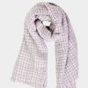 Accessoires Coton Du Monde | Echarpe Carre Gris Rose Rose Poudre