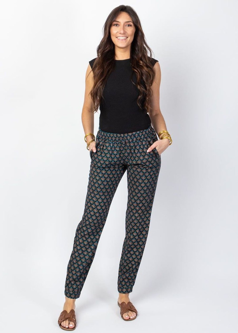 Femme Coton Du Monde | Pantalon Casual Zachary Imprime Ethnique Aztec