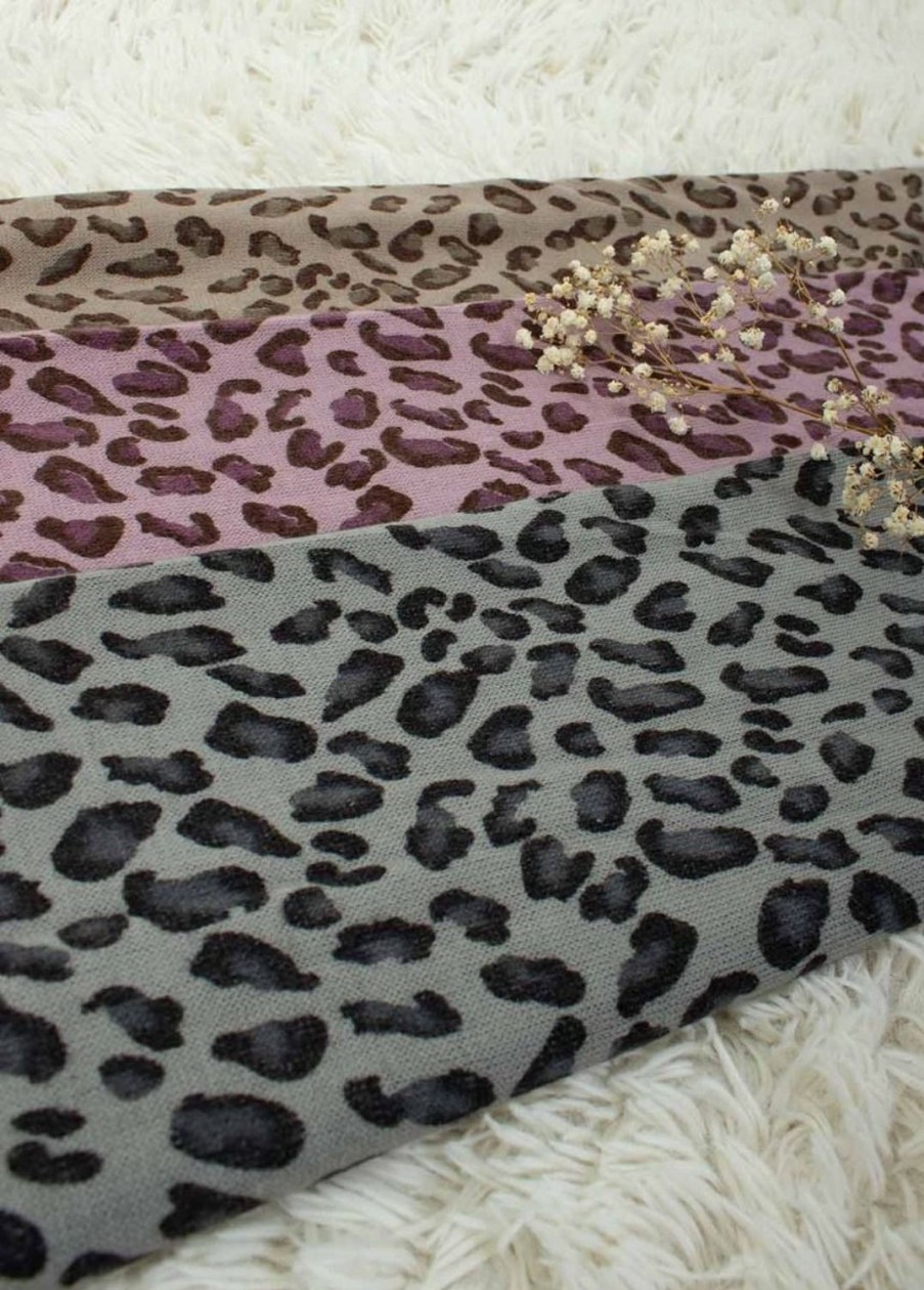 Accessoires Coton Du Monde | Echarpe Multiposition Leopard Mauve