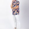 Homme Coton Du Monde | Chemise Homme Manches Courtes Lorenzo Imprime Tropical Bleu Tropical Marine