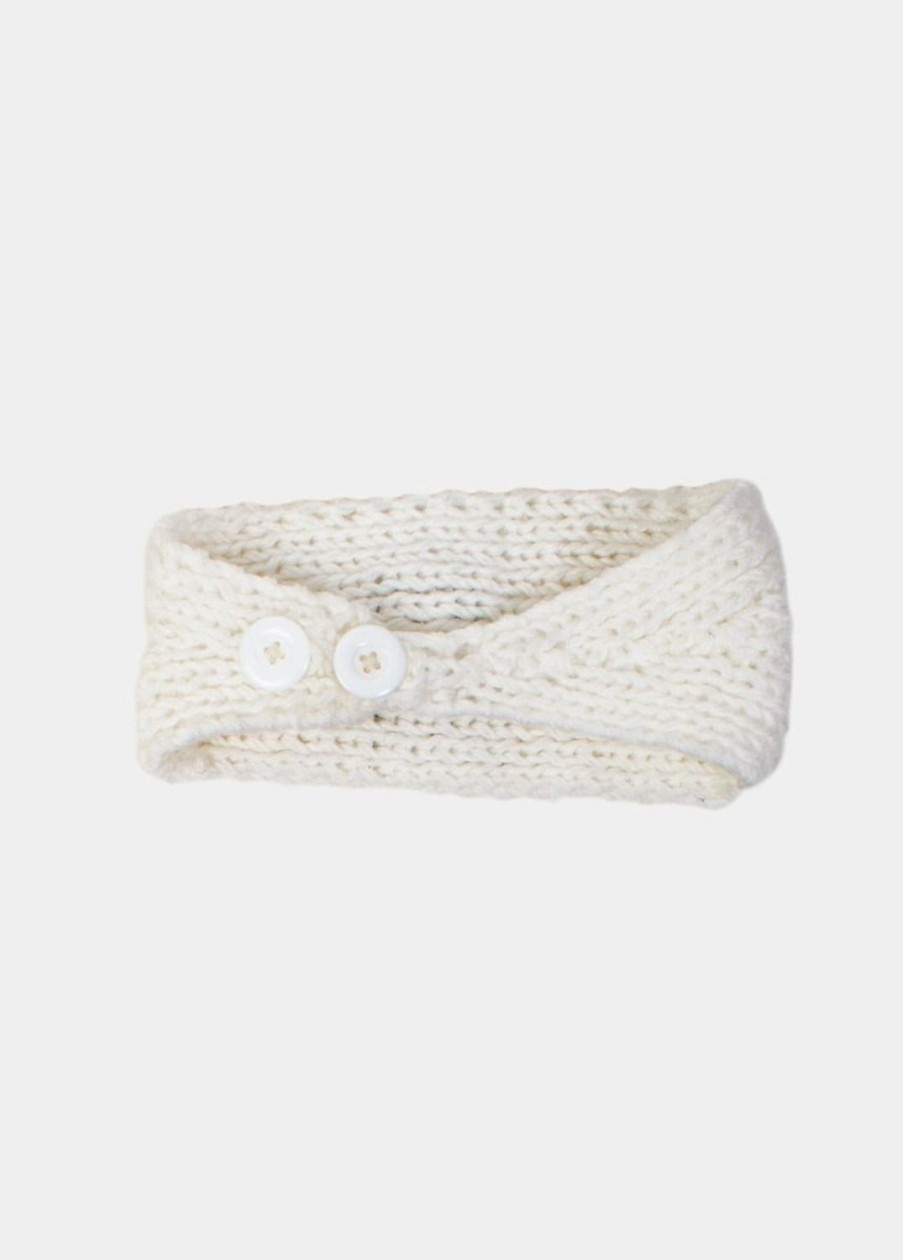 Accessoires Coton Du Monde | Bandeau Pompon Blanc