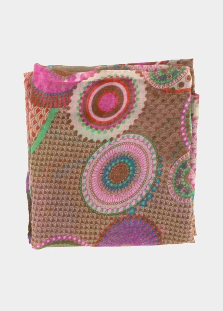 Accessoires Coton Du Monde | Foulard Rosace Hippie Vert Violet