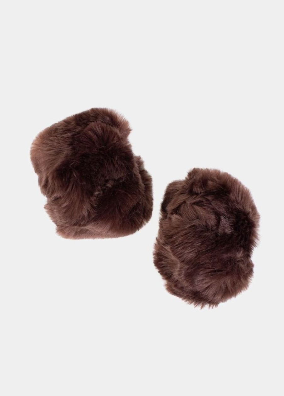 Accessoires Coton Du Monde | Poignets Fourrure Marron