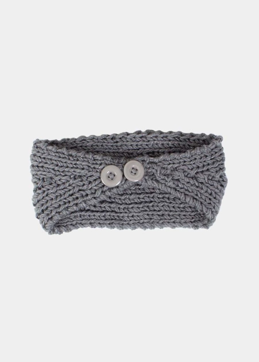 Accessoires Coton Du Monde | Bandeau Fleur Paillette Gris