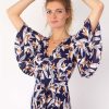 Femme Coton Du Monde | Robe Longue Sakura Boheme Imprime Fleurs De Paradis 14 Marine