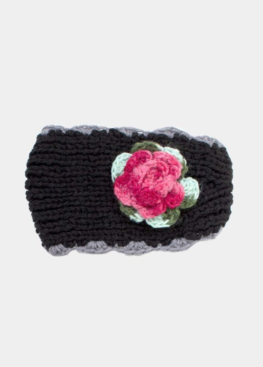 Accessoires Coton Du Monde | Bandeau Fleur Noir