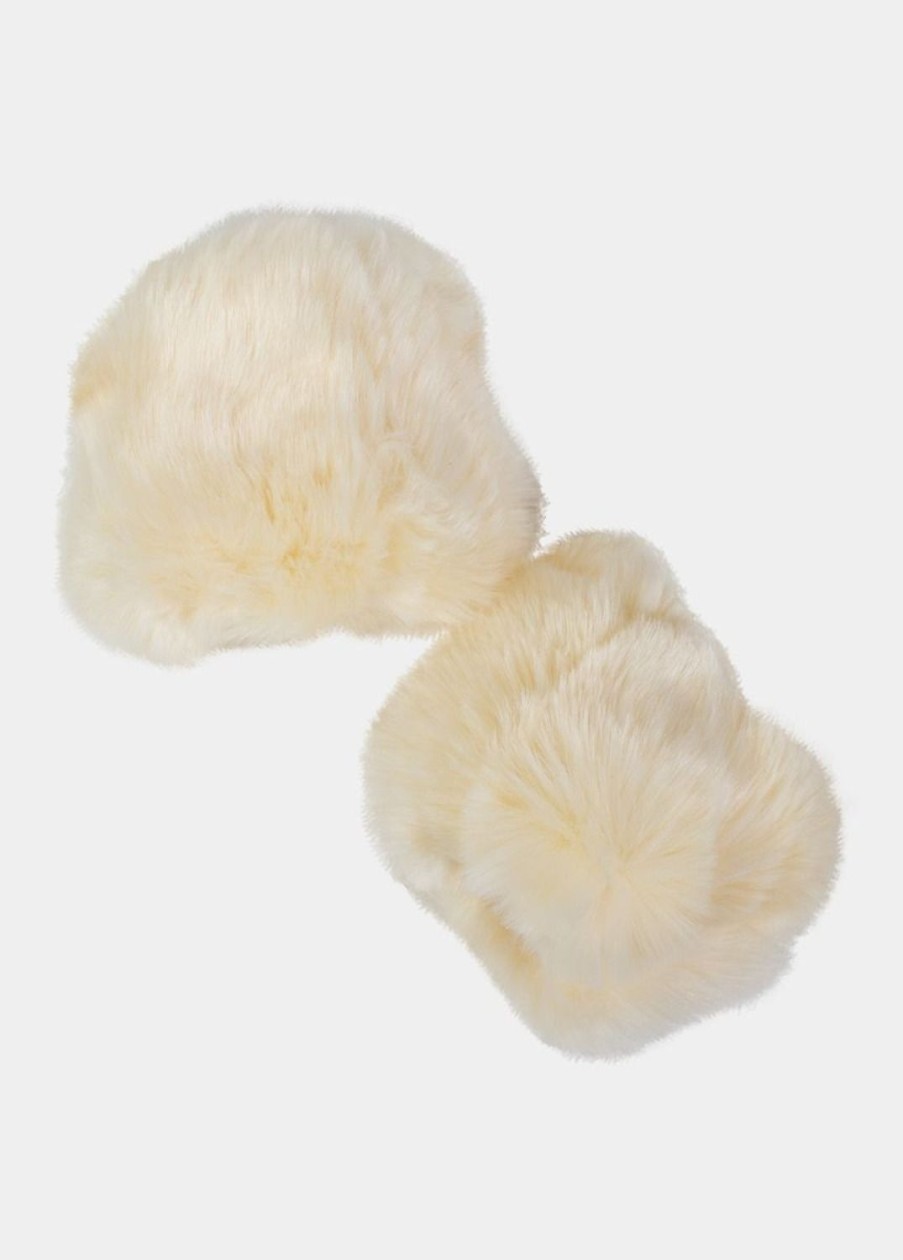 Accessoires Coton Du Monde | Poignets Fourrure Beige