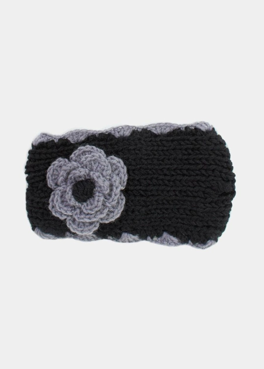 Accessoires Coton Du Monde | Bandeau Fleur Noir