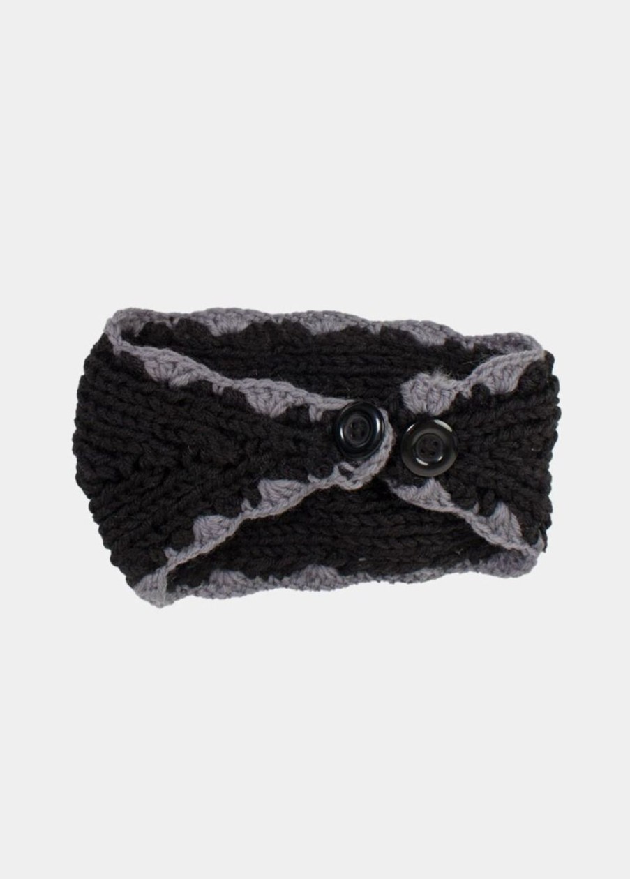 Accessoires Coton Du Monde | Bandeau Fleur Noir