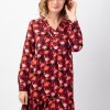 Femme Coton Du Monde | Robe Courte Manches Longues En Viscose Epais Flora Coupe Ample Colchique