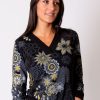 Femme Coton Du Monde | Top En Coton Kari Ethnique Noir