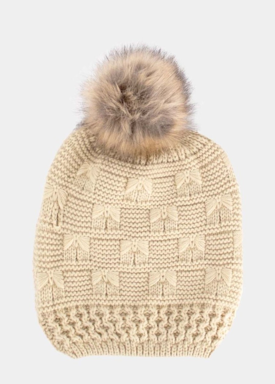 Accessoires Coton Du Monde | Bonnet Noeud Beige