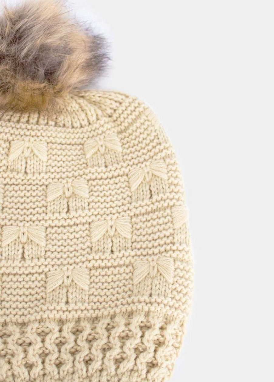 Accessoires Coton Du Monde | Bonnet Noeud Beige