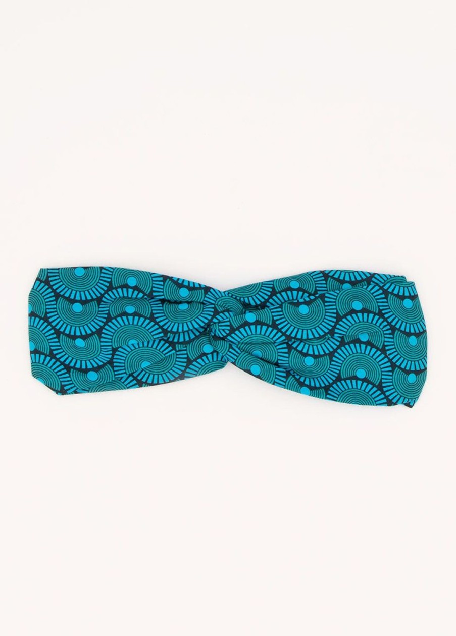 Accessoires Coton Du Monde | Bandeau Africain Noeud 30 Bleu