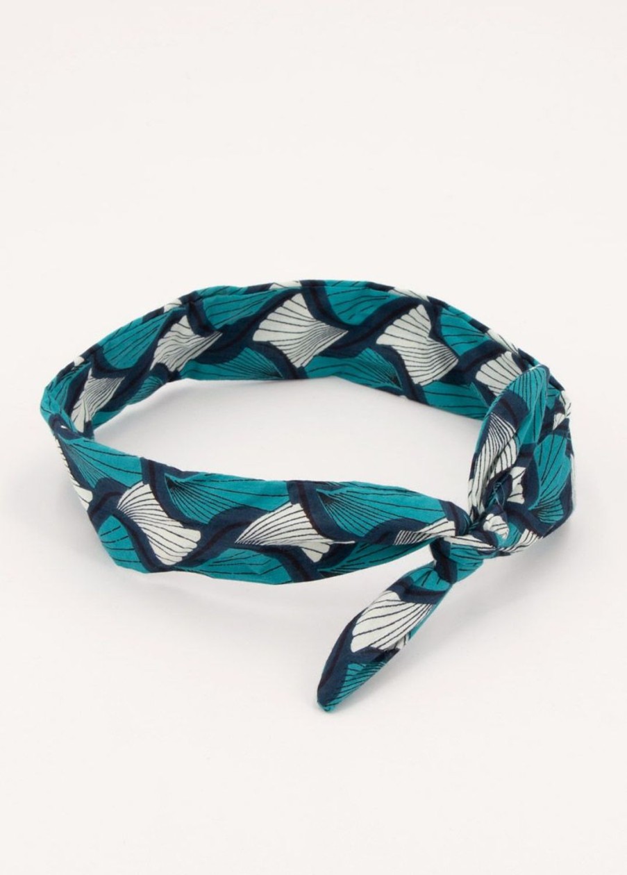 Accessoires Coton Du Monde | Bandeau Africain Twist 12 Turquoise