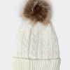 Accessoires Coton Du Monde | Bonnet Pompon Blanc