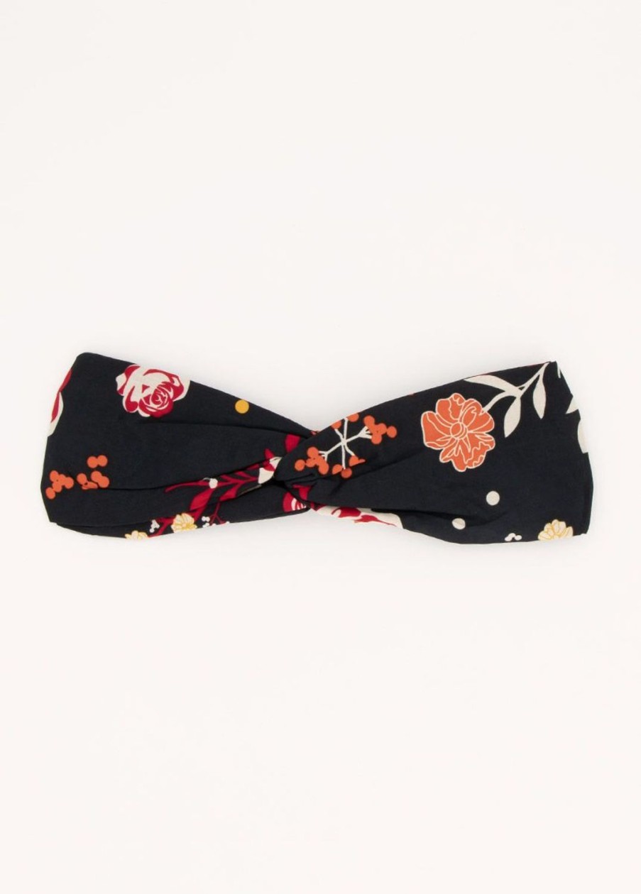 Accessoires Coton Du Monde | Bandeau Africain Noeud Headband Fleuri Noir 28 Noir