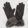 Accessoires Coton Du Monde | Gants Fourrure Anthracite