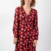 Femme Coton Du Monde | Robe Courte Manches Longues En Viscose Epais Helena Motif Boheme Colchique