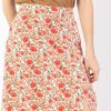 Femme Coton Du Monde | Jupe Longue Fendue Boutonnee Liberty Fleurie Coquelicot