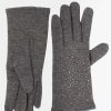 Accessoires Coton Du Monde | Gants Unis Strass Anthracite