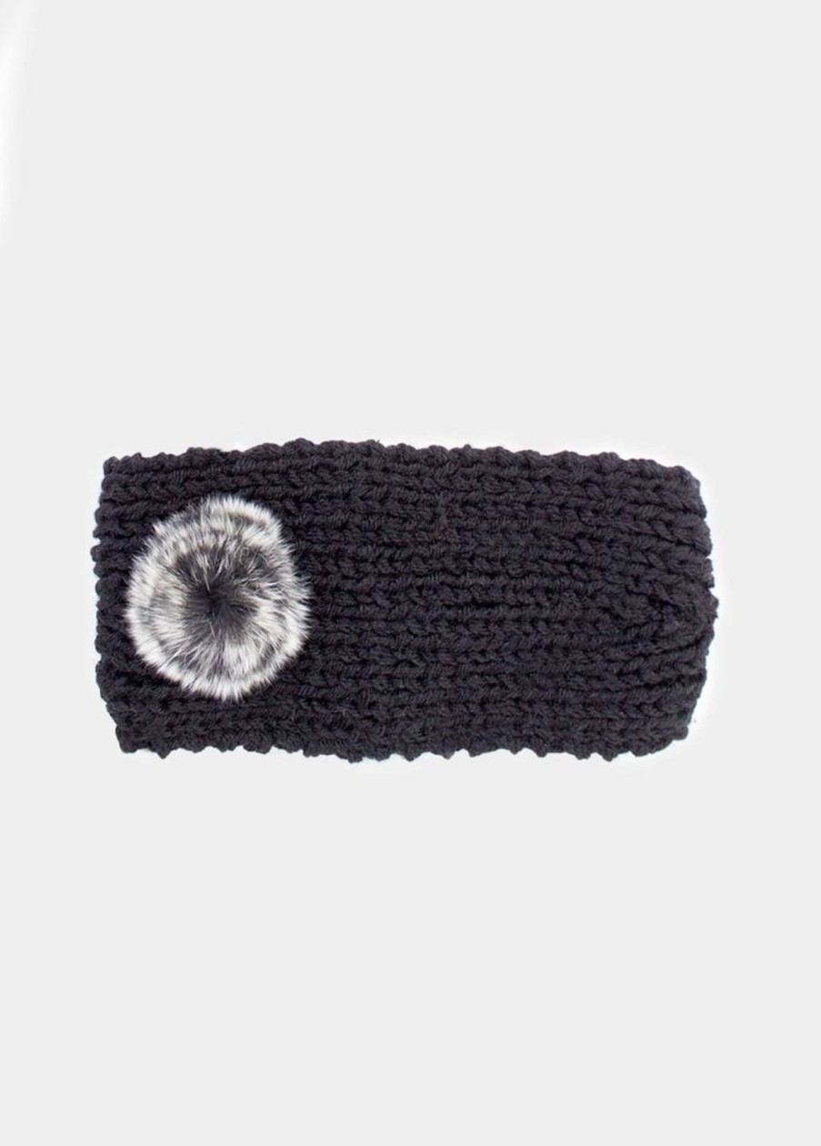 Accessoires Coton Du Monde | Bandeau Pompon Noir