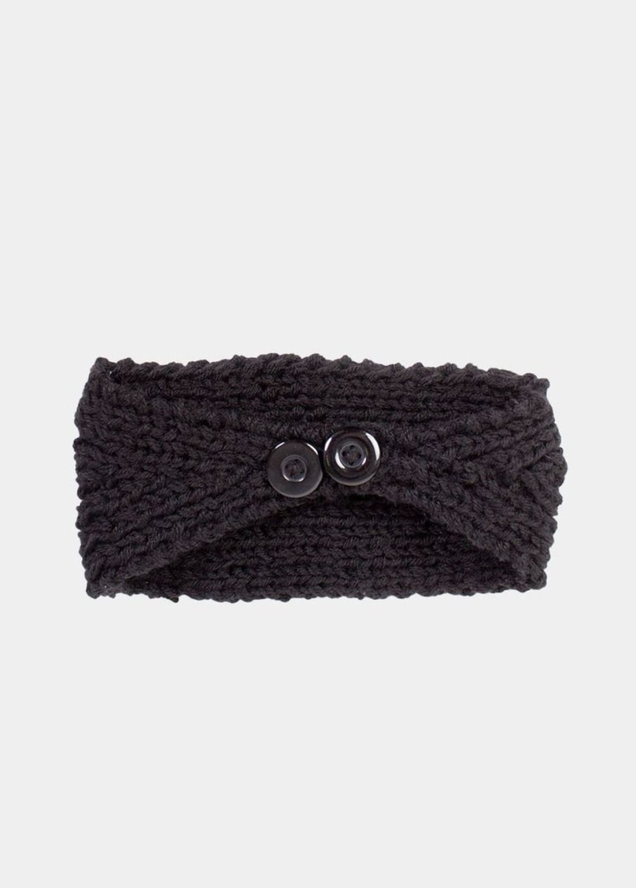 Accessoires Coton Du Monde | Bandeau Pompon Noir