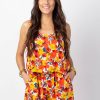 Femme Coton Du Monde | Combi Short Femme Fluide Stacy Imprime Fleuri Flowers Power