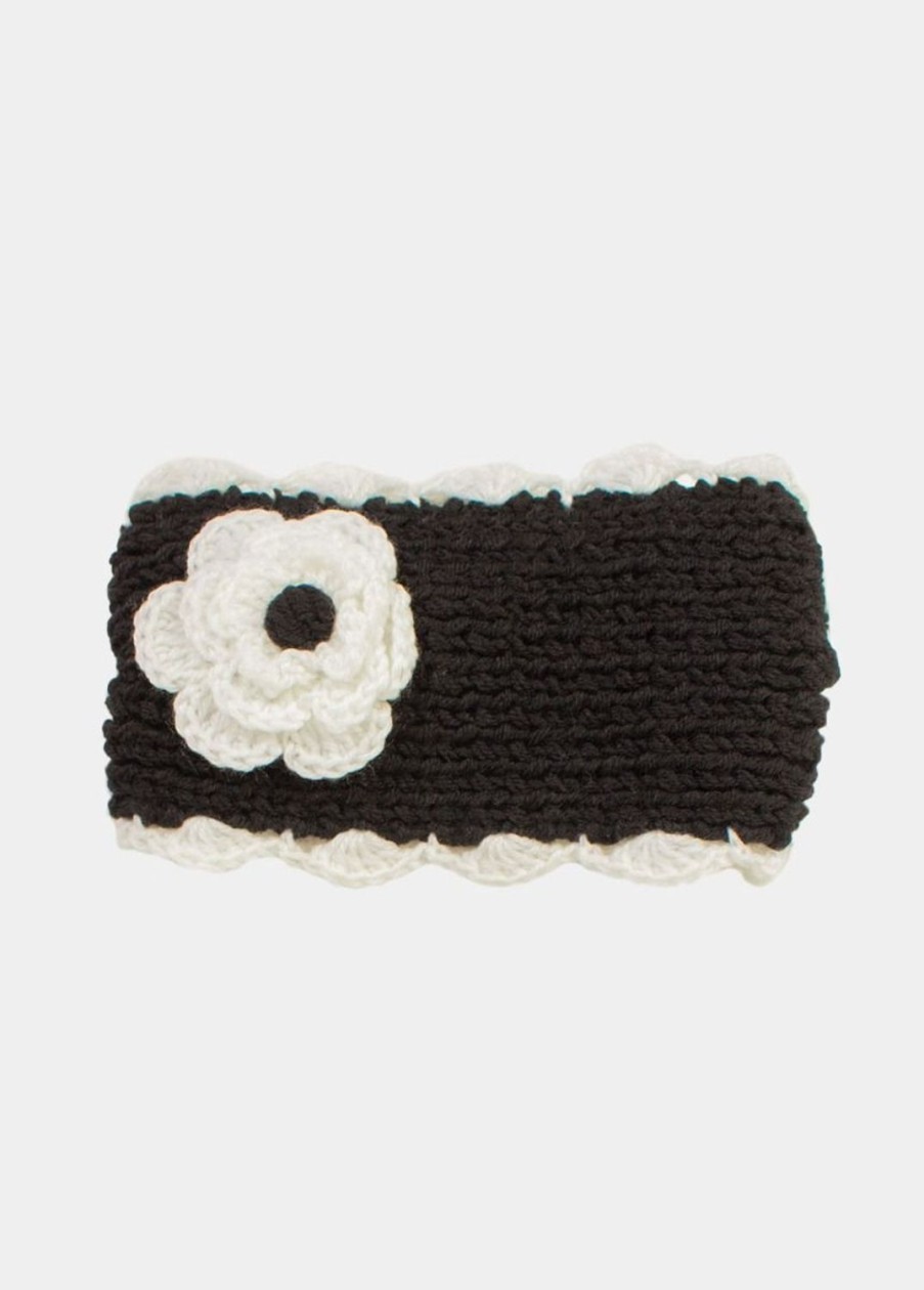 Accessoires Coton Du Monde | Bandeau Fleur Noir