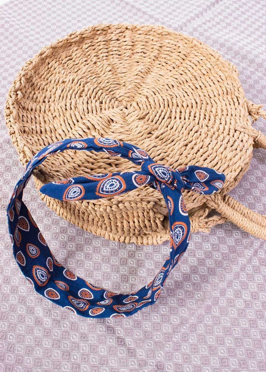 Accessoires Coton Du Monde | Bandeau Africain Twist 29 Marine