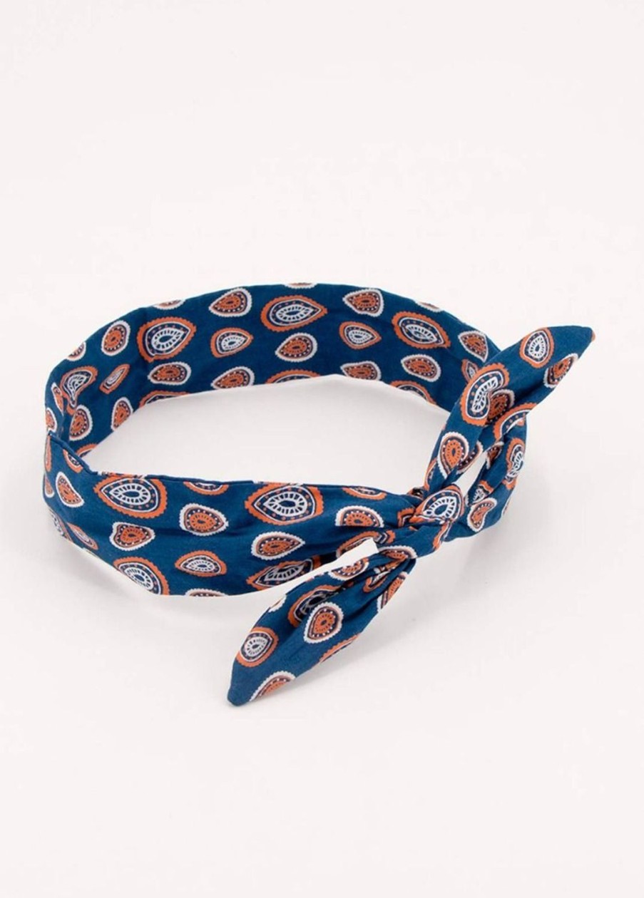 Accessoires Coton Du Monde | Bandeau Africain Twist 29 Marine