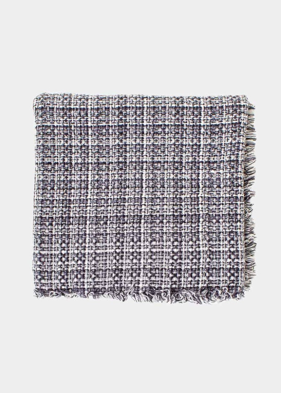 Accessoires Coton Du Monde | Echarpe Carre Gris Noir