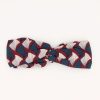 Accessoires Coton Du Monde | Bandeau Africain Noeud Headband Imprime Wax Marine 12 Marine