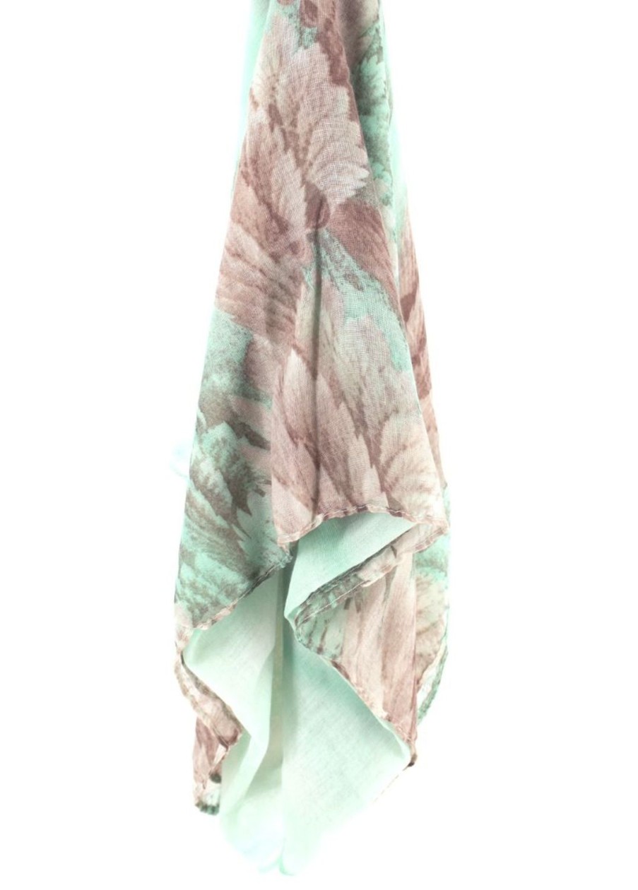 Accessoires Coton Du Monde | Foulard Plume Plumes Vert