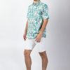 Homme Coton Du Monde | Chemise Homme Manches Courtes Lorenzo Imprime Jungle Vert