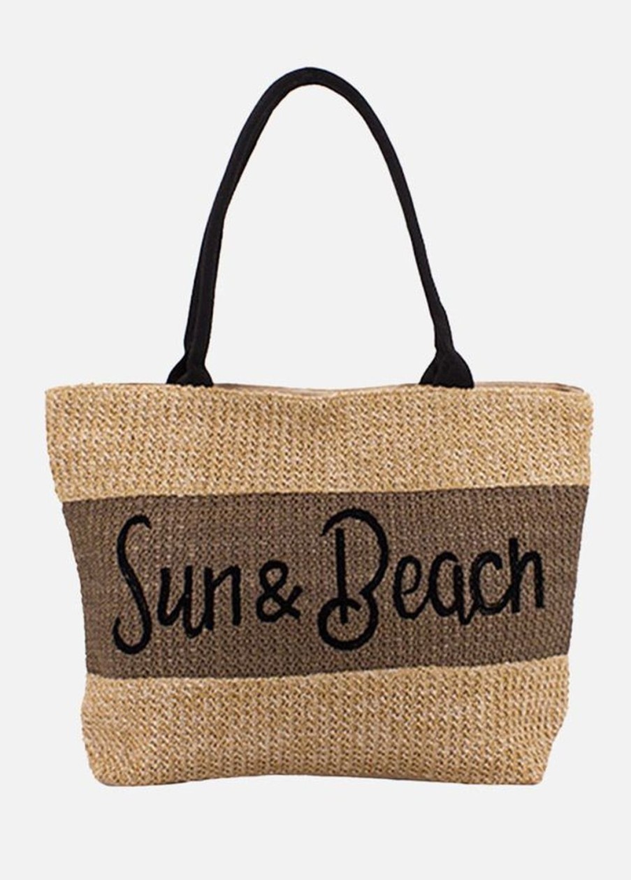 Accessoires Coton Du Monde | Sac De Plage En Toile Amelia Sable Marron