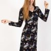 Femme Coton Du Monde | Robe Courte En Coton Arya Imprime Floral Narcisse Hiver