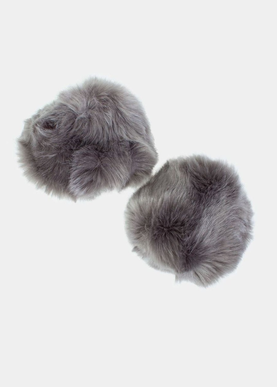 Accessoires Coton Du Monde | Poignets Fourrure Anthracite