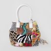 Accessoires Coton Du Monde | Sac A Main Bourse Eterna Patchwork Blanc