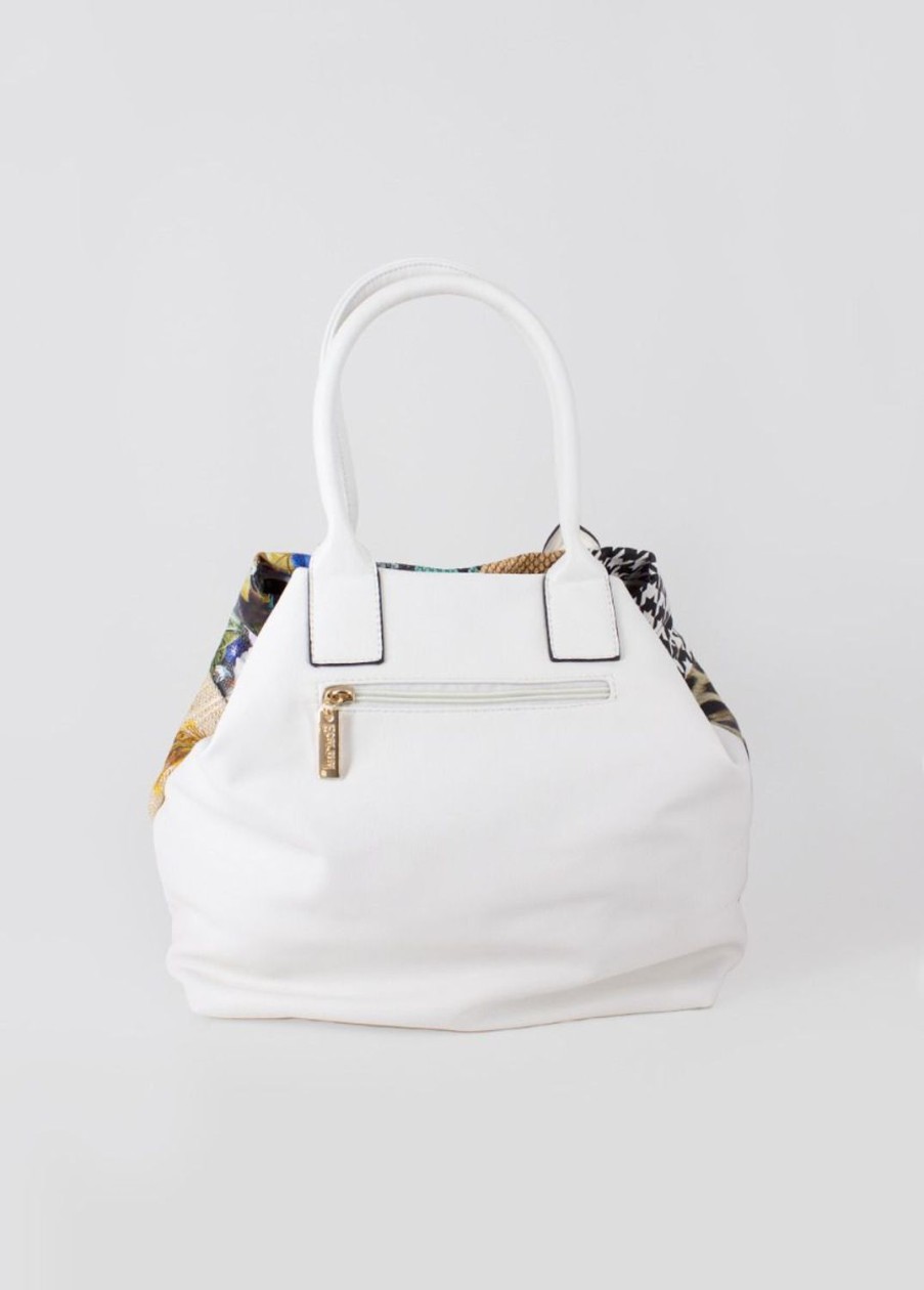 Accessoires Coton Du Monde | Sac A Main Bourse Eterna Patchwork Blanc